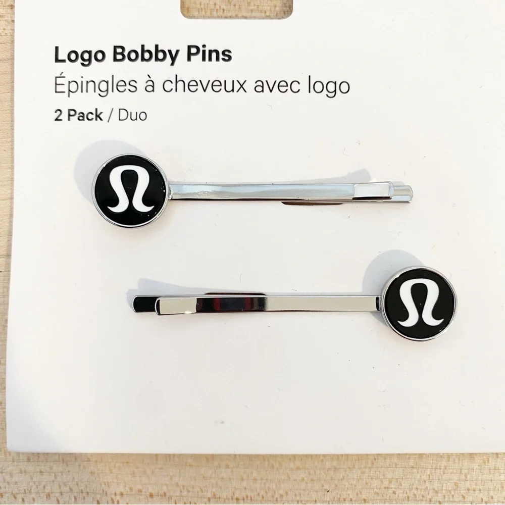 LULULEMON Logo Bobby Pins Set of 2 NWT